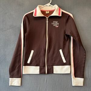 Hollister Surf Co. Jacket Pacific Coast Womens Large Surfer Beachy Skater Zip Up
